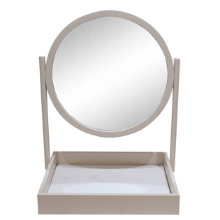 Modern Warm White Wooden Table Mirror XRHZJ